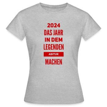 Abi - Abitur - Frauen T-Shirt - Grau meliert - Vorne - AI Model Female 172 dark (172cm)