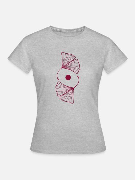 Ginkgoblätter Ginkgo - Frauen T-Shirt - Grau meliert
