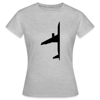halber Airliner - Frauen T-Shirt - Grau meliert - Vorne - AI Model Female 172 dark (172cm)