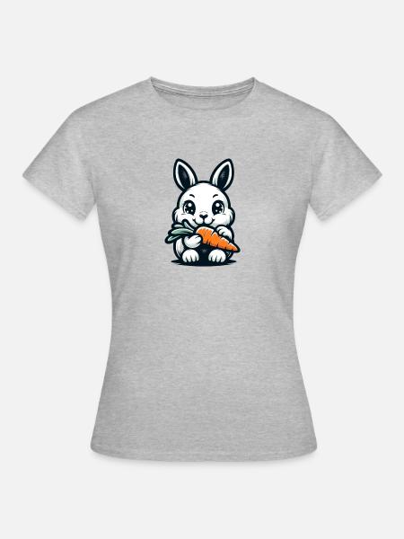 Die süße Häsin Helene - Frauen T-Shirt - Grau meliert