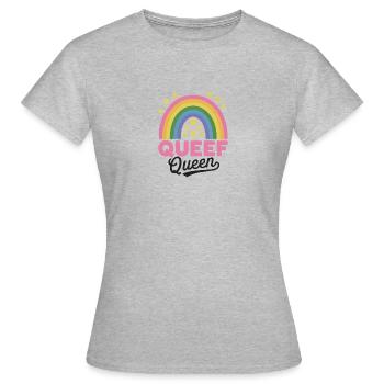 Queef Queen Queefed Humour adulte Queefing - T-shirt Femme - gris chiné - Devant - AI Model Female 172 dark (172cm)