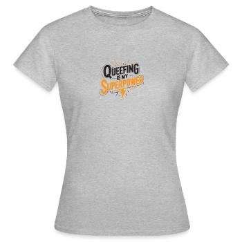 Queef Queen Queefed Humour adulte Queefing - T-shirt Femme - gris chiné - Devant - AI Model Female 172 dark (172cm)