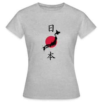 Japon, pays du soleil levant - T-shirt Femme - gris chiné - Devant - AI Model Female 172 dark (172cm)