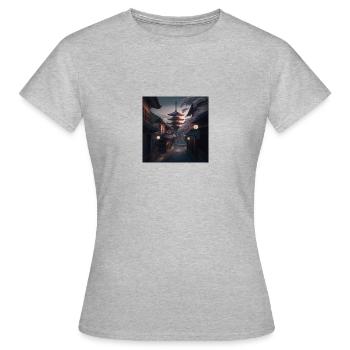 Ville de Kyoto - T-shirt Femme - gris chiné - Devant - AI Model Female 172 dark (172cm)
