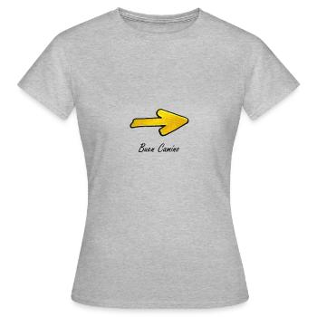 Yellow arrow to Santiago de Compostela - Women's T-Shirt - heather grey - Front - AI Model Female 172 dark (172cm)