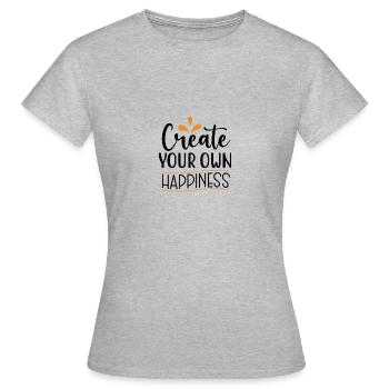 Design Create Your Own Happiness - T-shirt Femme - gris chiné - Devant - AI Model Female 172 dark (172cm)