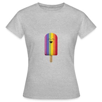 Glace arc-en-ciel verticale - T-shirt Femme - gris chiné - Devant - AI Model Female 172 dark (172cm)