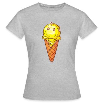 Crème glacée, crème glacée, crème glacée, crème glacée, boule, crème glacée, sundae - T-shirt Femme - gris chiné - Devant - AI Model Female 172 dark (172cm)