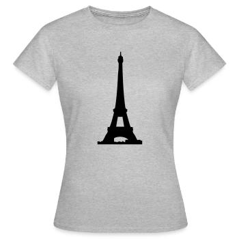 eiffelturm - Frauen T-Shirt - Grau meliert - Vorne - AI Model Female 172 dark (172cm)