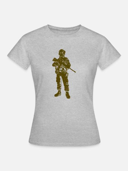 Soldat Infanterie Panzer - Frauen T-Shirt - Grau meliert