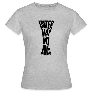 Frankfurt International - Frauen T-Shirt - Grau meliert - Vorne - AI Model Female 172 dark (172cm)