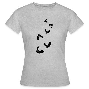 Icône d’haltère musculaire - T-shirt Femme - gris chiné - Devant - AI Model Female 172 dark (172cm)