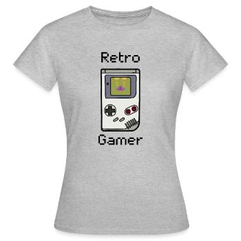 Retro Gamer (Color) - Frauen T-Shirt - Grau meliert - Vorne - AI Model Female 172 dark (172cm)