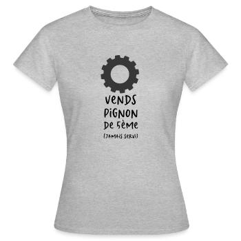 T-shirt moto Pignon de 5 - T-shirt Femme - gris chiné - Devant - AI Model Female 172 dark (172cm)