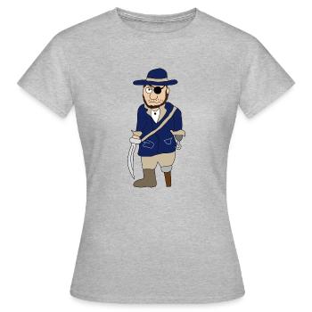 pirates | Pirate | patch oeil pirate jambe de bois - T-shirt Femme - gris chiné - Devant - AI Model Female 172 dark (172cm)