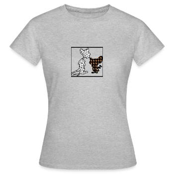 BTC Pinky and Brain dummes Geld und geniales Geld - Frauen T-Shirt - Grau meliert - Vorne - AI Model Female 172 dark (172cm)