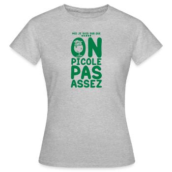 ist nicht genug Alkohol Bier trinken verre1 - Frauen T-Shirt - Grau meliert - Vorne - AI Model Female 172 dark (172cm)