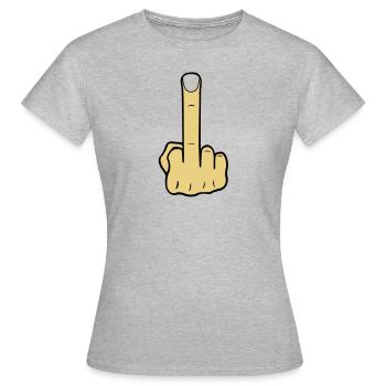 doigt du milieu long 02 - T-shirt Femme - gris chiné - Devant - AI Model Female 172 dark (172cm)