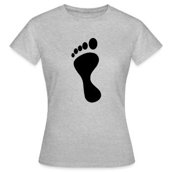 linker fuß - Frauen T-Shirt - Grau meliert - Vorne - AI Model Female 172 dark (172cm)