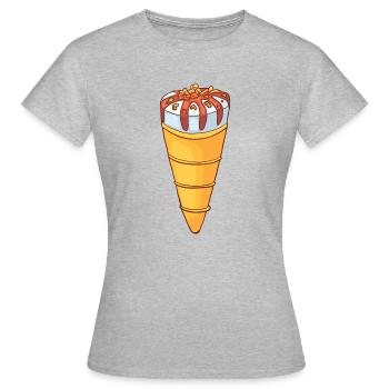 Crème glacée, crème glacée, crème glacée, crème glacée, boule, crème glacée, sundae - T-shirt Femme - gris chiné - Devant - AI Model Female 172 dark (172cm)