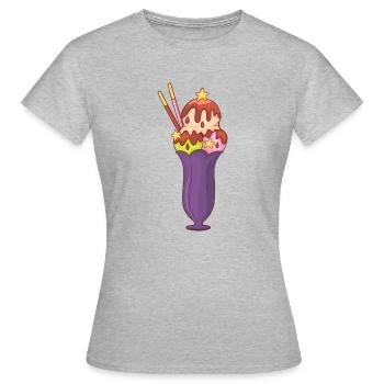 Crème glacée, crème glacée, crème glacée, crème glacée, boule, crème glacée, sundae - T-shirt Femme - gris chiné - Devant - AI Model Female 172 dark (172cm)