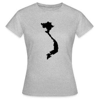 Carte du Vietnam - T-shirt Femme - gris chiné - Devant - AI Model Female 172 dark (172cm)