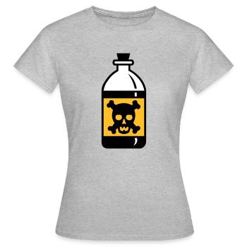 crâne sur flacon empoisonné - T-shirt Femme - gris chiné - Devant - AI Model Female 172 dark (172cm)