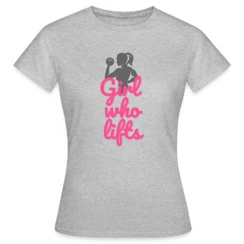 Girl who Lifts - Frauen T-Shirt - Grau meliert - Vorne - AI Model Female 172 dark (172cm)