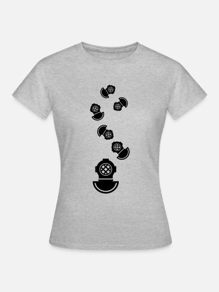 Taucherhelm Tauchen symbol - Frauen T-Shirt - Grau meliert