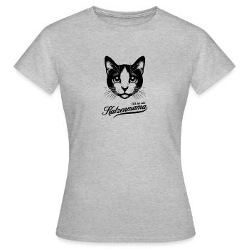Ich bin eine Katzenmama, Tierfreund - Frauen T-Shirt - Grau meliert - Vorne - AI Model Female 172 dark (172cm)