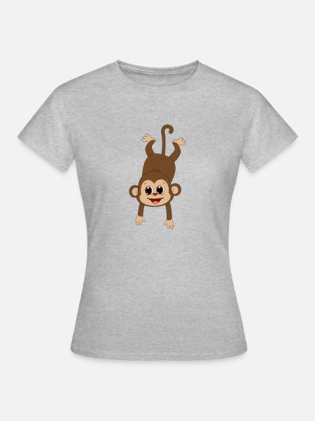 lustiges äffchen - Frauen T-Shirt - Grau meliert