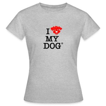 I Love my Dog - T-shirt Femme - gris chiné - Devant - AI Model Female 172 dark (172cm)