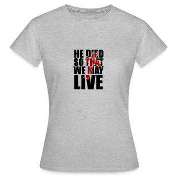Jesus God Religion Christ Messiah Church - Women's T-Shirt - heather grey - Front - AI Model Female 172 dark (172cm)