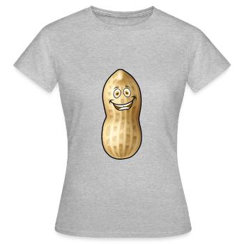 Peanut Nuts Emotion Drôle Happy Kids Bébé - T-shirt Femme - gris chiné - Devant - AI Model Female 172 dark (172cm)