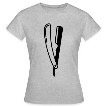 Rasieren Barber logo icon - Frauen T-Shirt - Grau meliert - Vorne - AI Model Female 172 dark (172cm)
