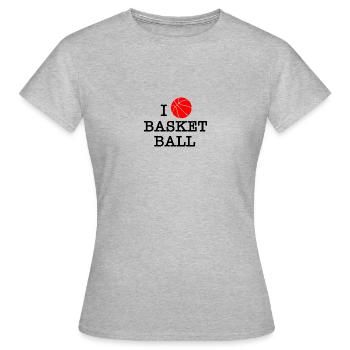 I love basketball - Women's T-Shirt - heather grey - Front - AI Model Female 172 dark (172cm)