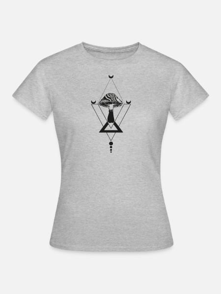 Der magische Pilz - Frauen T-Shirt - Grau meliert
