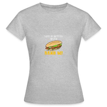 Asiatisches Vietnamesisch Banh Mi Brot I Geschenk - Frauen T-Shirt - Grau meliert - Vorne - AI Model Female 172 dark (172cm)