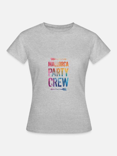 Mallorca Party Crew Spruch - Frauen T-Shirt - Grau meliert