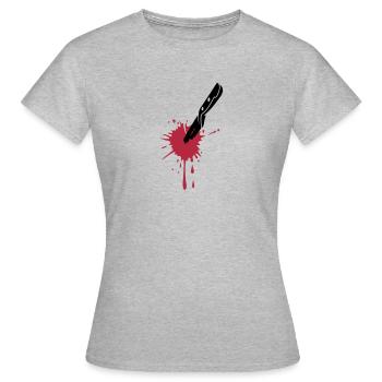 BLOOD MESSER - Frauen T-Shirt - Grau meliert - Vorne - AI Model Female 172 dark (172cm)