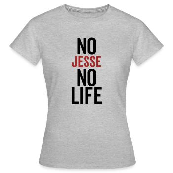 Nein Jesse Kein Leben - Frauen T-Shirt - Grau meliert - Vorne - AI Model Female 172 dark (172cm)