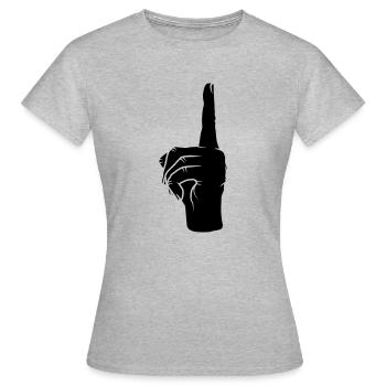 Haut Pointage du doigt - T-shirt Femme - gris chiné - Devant - AI Model Female 172 dark (172cm)
