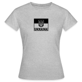Drapeau tactique de l’Ukraine - Emblème - T-shirt Femme - gris chiné - Devant - AI Model Female 172 dark (172cm)