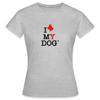 I Love my Dog - T-shirt Femme - gris chiné - Devant - AI Model Female 172 dark (172cm)