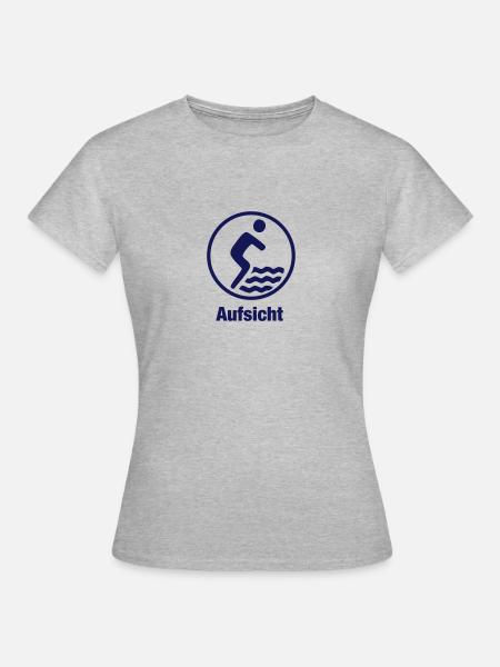 Aufsicht III Bademeister - Frauen T-Shirt - Grau meliert