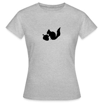 Eichhörnchen Nuss - Frauen T-Shirt - Grau meliert - Vorne - AI Model Female 172 dark (172cm)