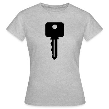 Clé - clé - idée cadeau - T-shirt Femme - gris chiné - Devant - AI Model Female 172 dark (172cm)