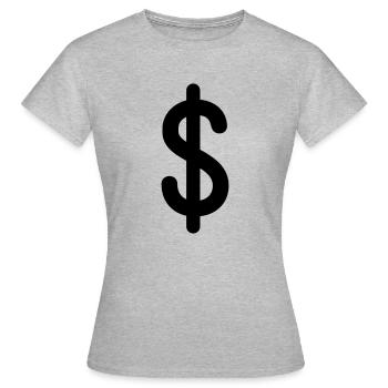 dollar - T-shirt Femme - gris chiné - Devant - AI Model Female 172 dark (172cm)