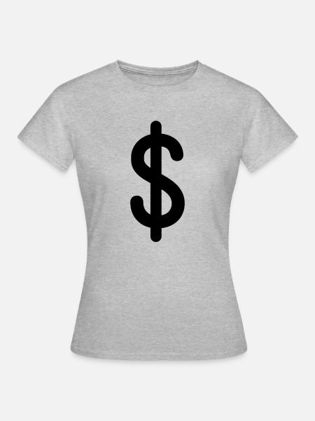 dollar - Frauen T-Shirt - Grau meliert