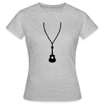 Bijoux Collier Guitariste Guitare - T-shirt Femme - gris chiné - Devant - AI Model Female 172 dark (172cm)